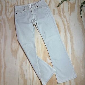 7 For All Mankind Corduroy Bootcut Jeans 29 Cream Mid Rise